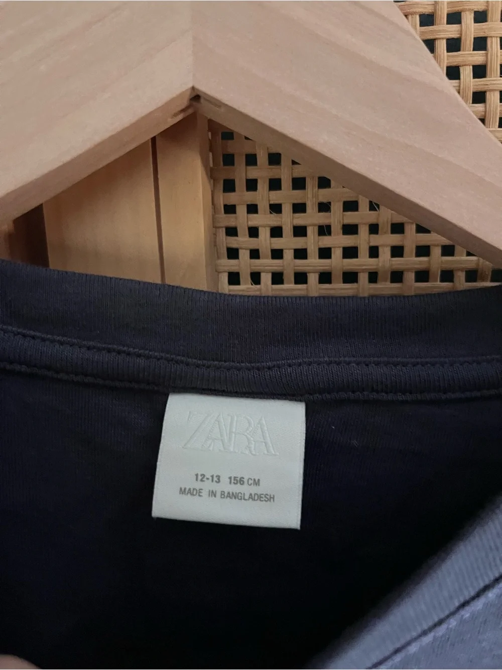 Zara Girls 12-13Y Navy Long-Sleeve Cropped Top